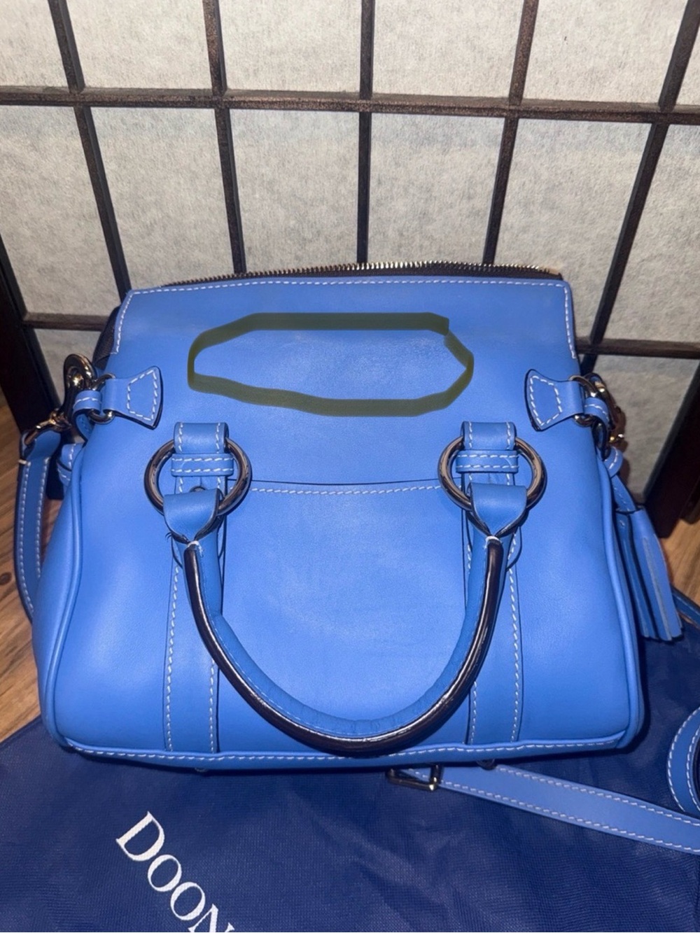 Dooney & Bourke Smooth Leather Sorrento Satchel - Marine Blue - Picture 14 of 15
